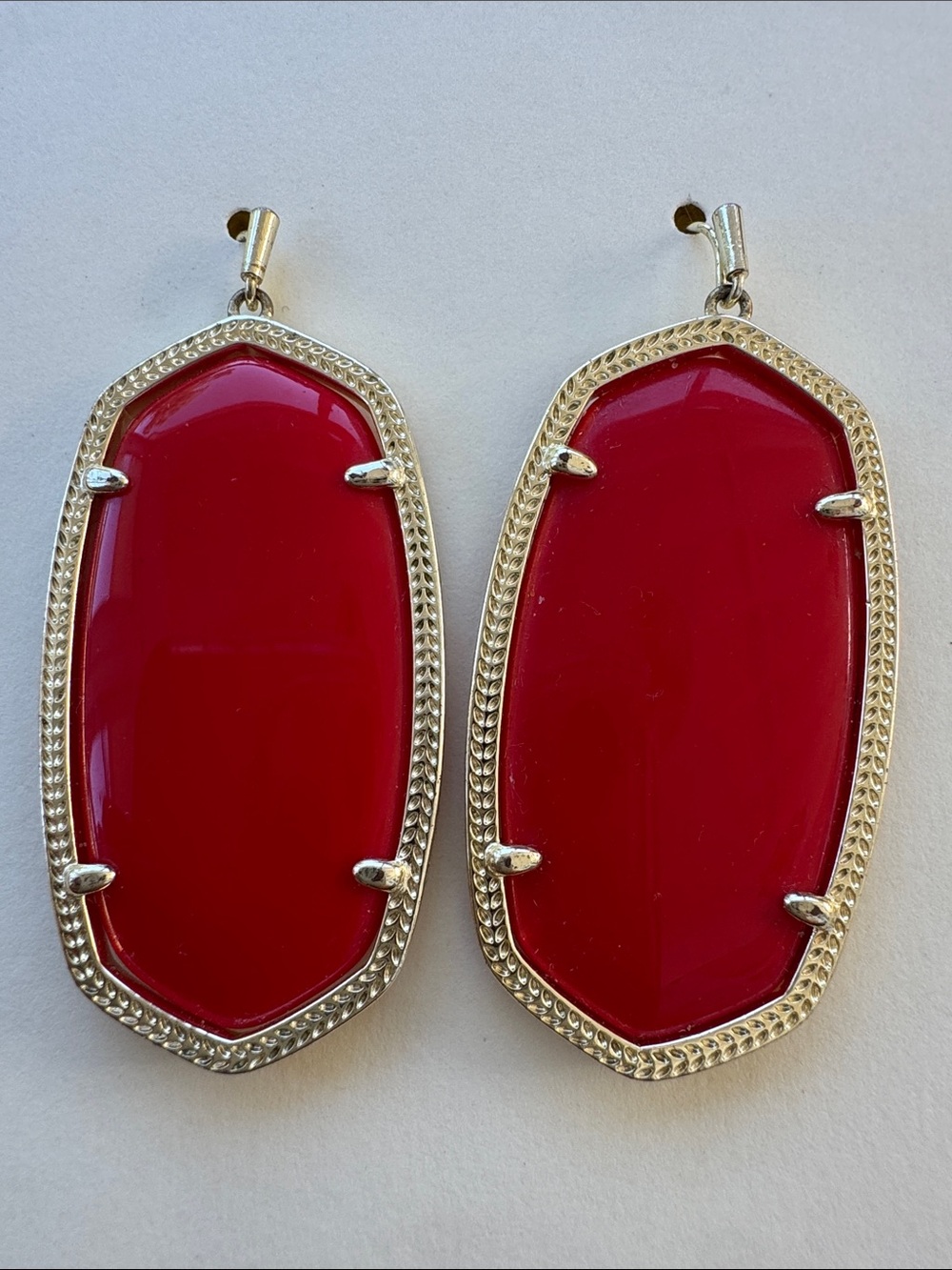 Kendra Scott Danielle Gold & Red Earrings